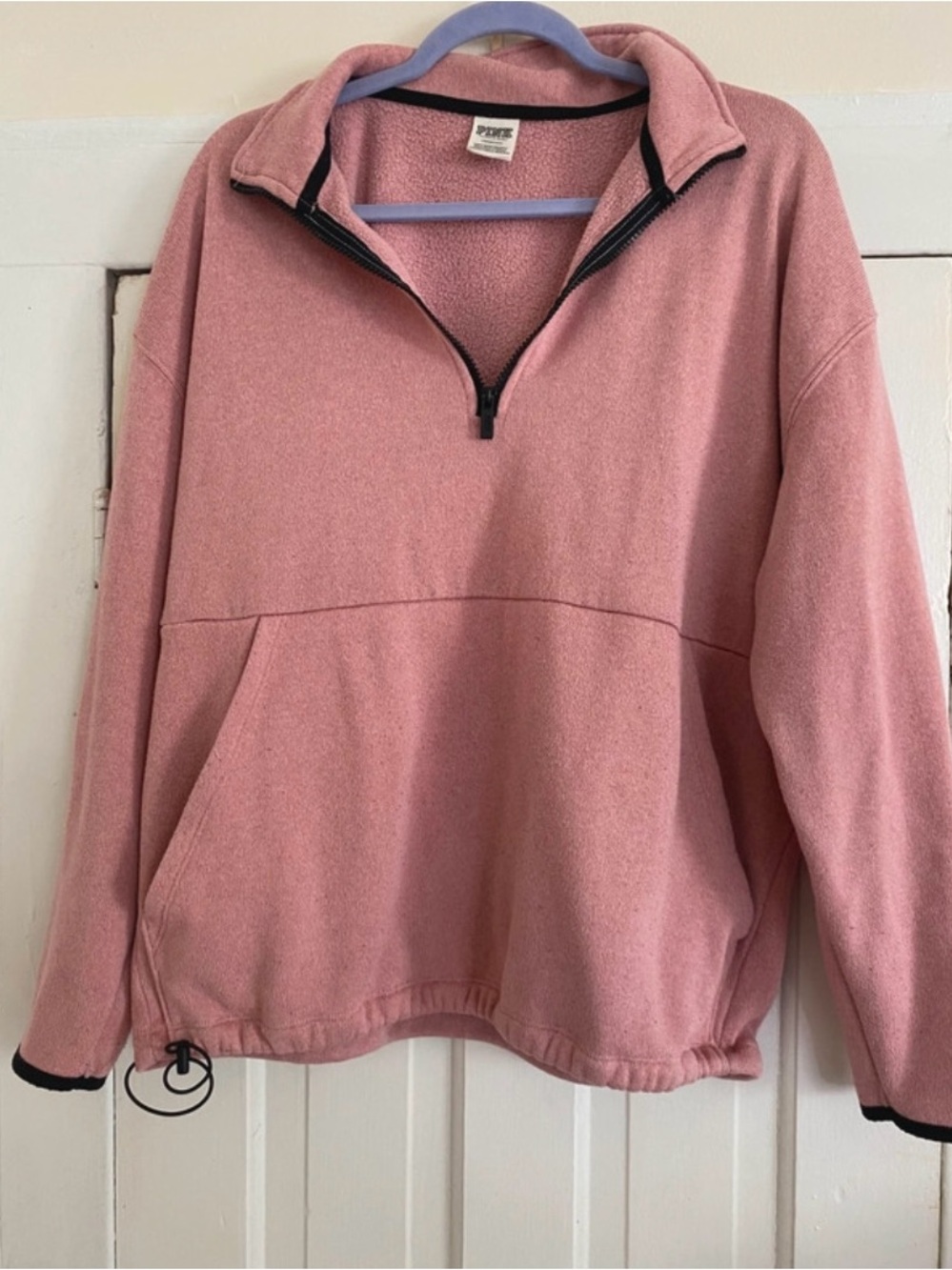 PINK Victoria's Secret Dusty Rose Half-Zip Fleece Pullover